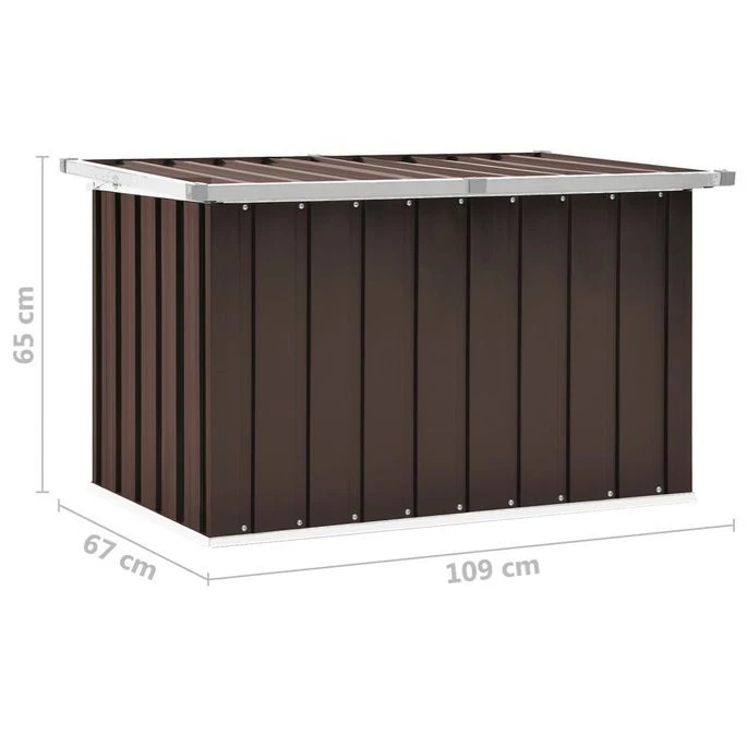 Boîte De Rangement De Jardin Marron 109x67x65 Cm – Image 8