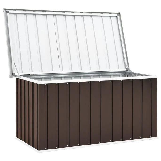 Boîte De Rangement De Jardin Marron 129x67x65 Cm – Image 3