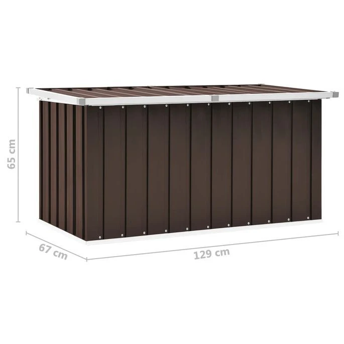 Boîte De Rangement De Jardin Marron 129x67x65 Cm – Image 8