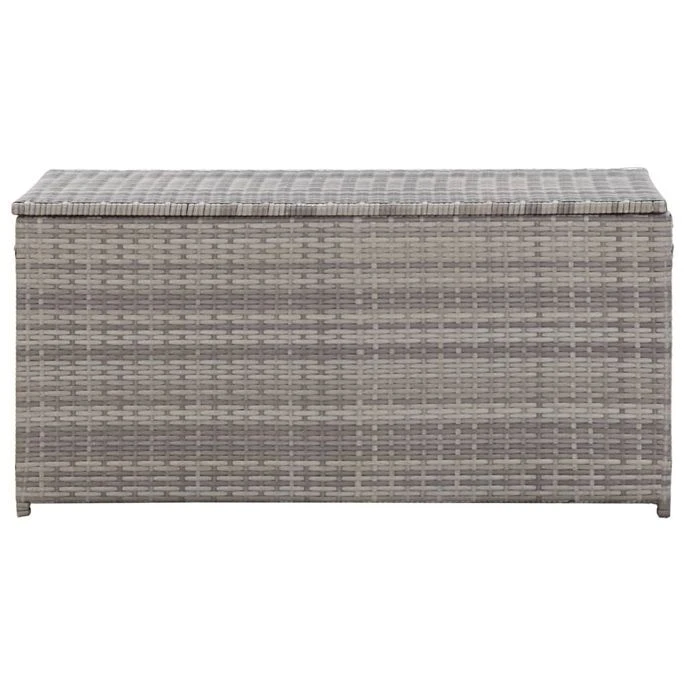 Boîte De Rangement De Jardin Résine Tressée 100x50x50 Cm Gris – Image 3