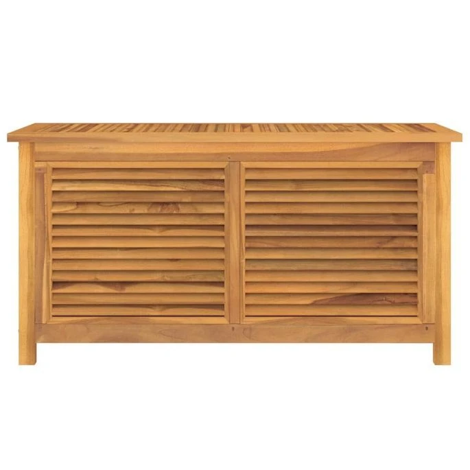 Boîte De Rangement Jardin Et Sac 114x50x58 Cm Bois Massif Teck – Image 3