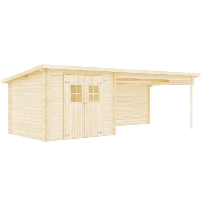 Cabanon De Jardin En Rondins Bois Massif 28 Mm, 7,3 X 3 M – Image 5