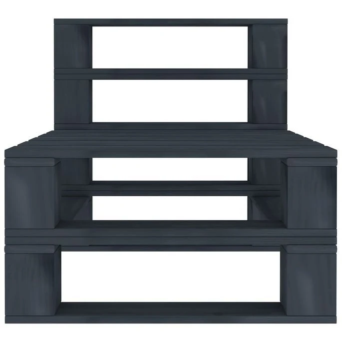 Canapé De Milieu Palette De Jardin Bois Gris – Image 2