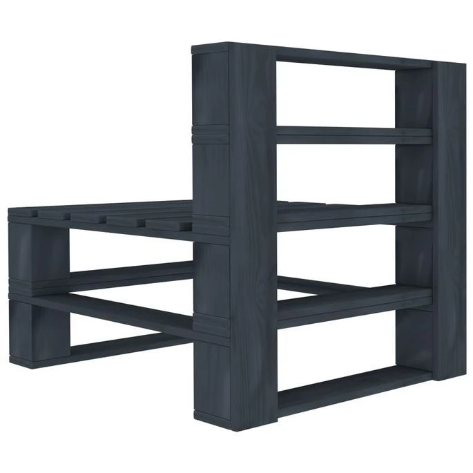 Canapé De Milieu Palette De Jardin Bois Gris – Image 3