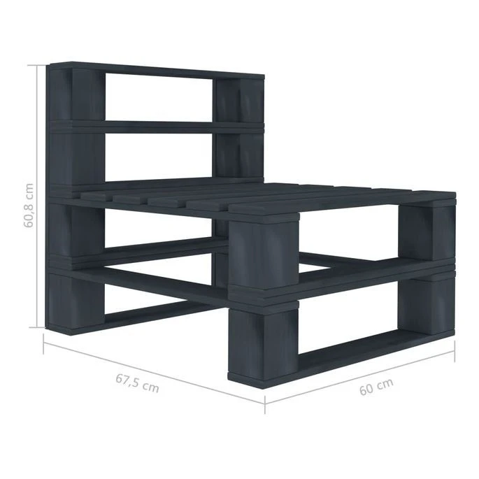 Canapé De Milieu Palette De Jardin Bois Gris – Image 5