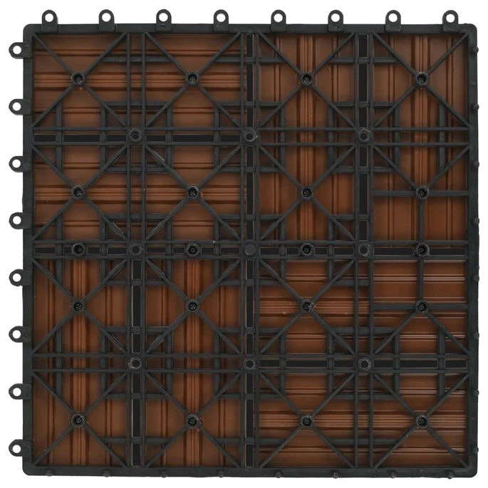 Carreau De Terrasse 11 Pcs WPC 30 X 30 Cm 1 M² Marron – Image 6