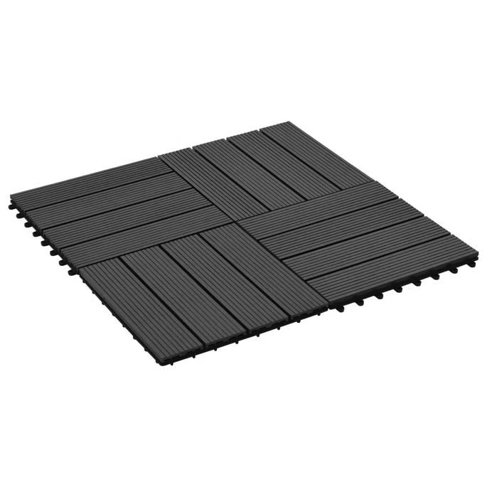 Carreau De Terrasse 11 Pcs WPC 30 X 30 Cm 1 M² Noir 3 – Image 2