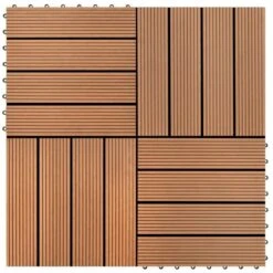Carreau De Terrasse 22 Pcs 30 X 30 Cm 2 M² WPC Marron