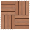 Carreau De Terrasse En Relief 11 Pcs WPC 30 X 30 Cm 1 M² Marron