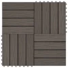 Carreau De Terrasse En Relief 11 Pcs WPC 30x30 Cm 1 M² Marron