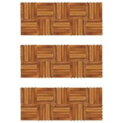 Carreau De Terrasse Modèle Vertical 30 X 30 Cm Acacia 30 Pcs
