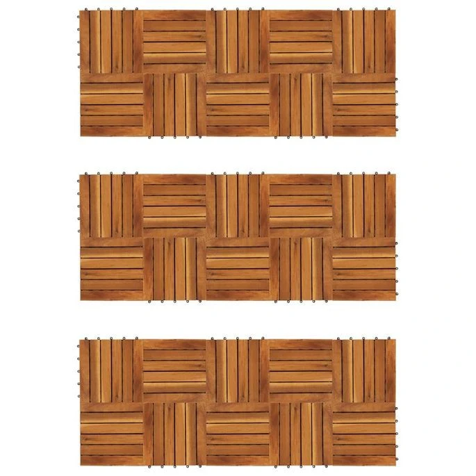Carreau De Terrasse Modèle Vertical 30 X 30 Cm Acacia 30 Pcs