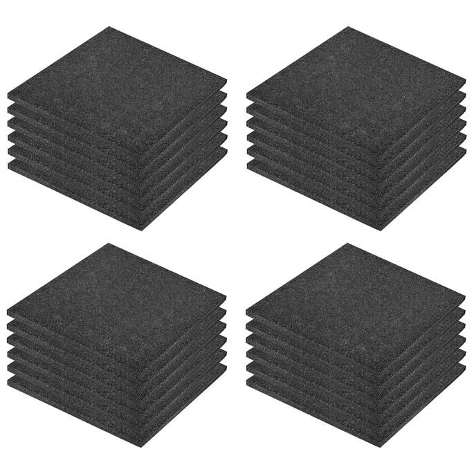 Carreaux De Protection Antichoc 24pcs Caoutchouc 50x50x3cm Noir – Image 2