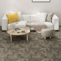 Carreaux De Tapis De Sol 20 Pcs 5 M² Gris Et Beige