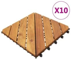 Carreaux De Terrasse 10 Pcs 30x30 Cm Bois D'acacia Solide