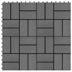Carreaux De Terrasse 22 Pcs 30 X 30 Cm 2 M² WPC Gris 2