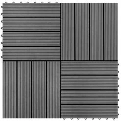 Carreaux De Terrasse 22 Pcs 30 X 30 Cm 2 M² WPC Gris 3