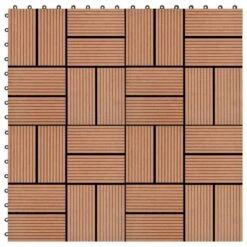 Carreaux De Terrasse 22 Pcs 30 X 30 Cm 2 M² WPC Marron