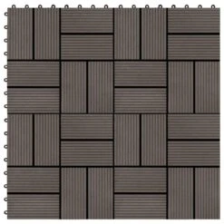 Carreaux De Terrasse 22 Pcs 30 X 30 Cm 2 M² WPC Marron Foncé 2