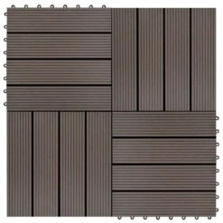 Carreaux De Terrasse 22 Pcs 30 X 30 Cm 2 M² WPC Marron Foncé 3