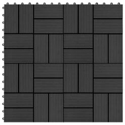 Carreaux De Terrasse 22 Pcs 30 X 30 Cm 2 M² WPC Noir 2
