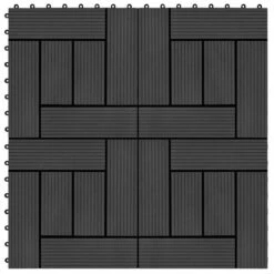 Carreaux De Terrasse 22 Pcs 30 X 30 Cm 2 M² WPC Noir 3