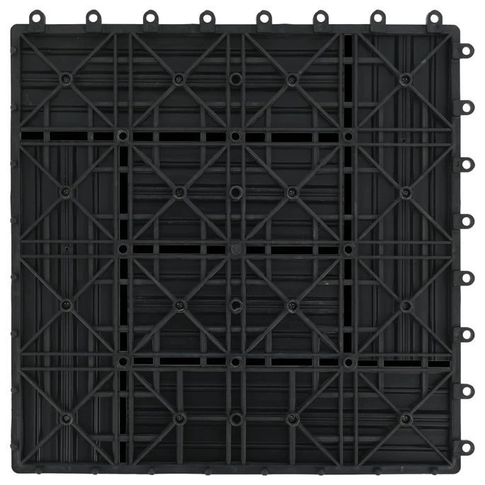 Carreaux De Terrasse 22 Pcs 30 X 30 Cm 2 M² WPC Noir 3 – Image 6