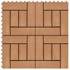 Carreaux De Terrasse 22 Pcs 30 X 30 Cm 2 M² WPC Teck 2
