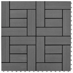 Carreaux De Terrasse 30x30 Cm 11 Pcs Gris WPC 1 M2