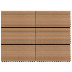 Carreaux De Terrasse 6 Pcs WPC 60x30 Cm 1,08 M² Marron
