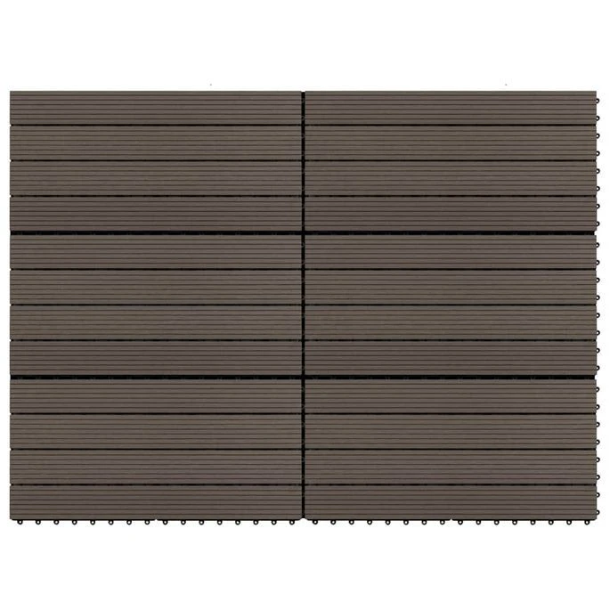 Carreaux De Terrasse 6 Pcs WPC 60x30 Cm 1,08 M² Marron Foncé
