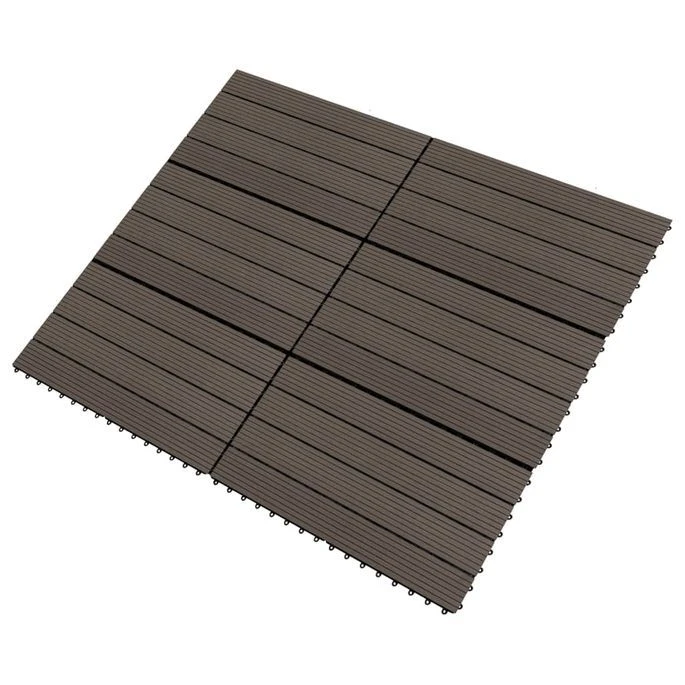 Carreaux De Terrasse 6 Pcs WPC 60x30 Cm 1,08 M² Marron Foncé – Image 2