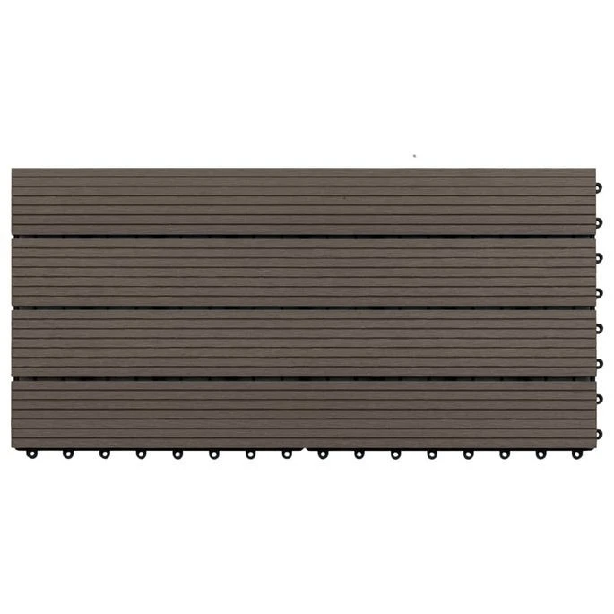 Carreaux De Terrasse 6 Pcs WPC 60x30 Cm 1,08 M² Marron Foncé – Image 3