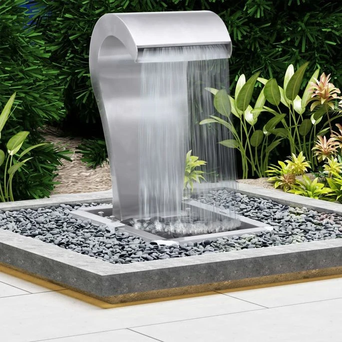 Cascade De Jardin Argenté 52,4x34,2x82 Cm Acier Inoxydable