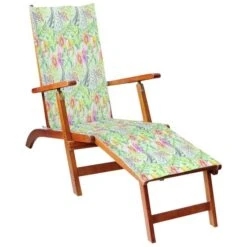 Chaise De Terrasse Avec Repose-pied Et Coussin Acacia Solide 11