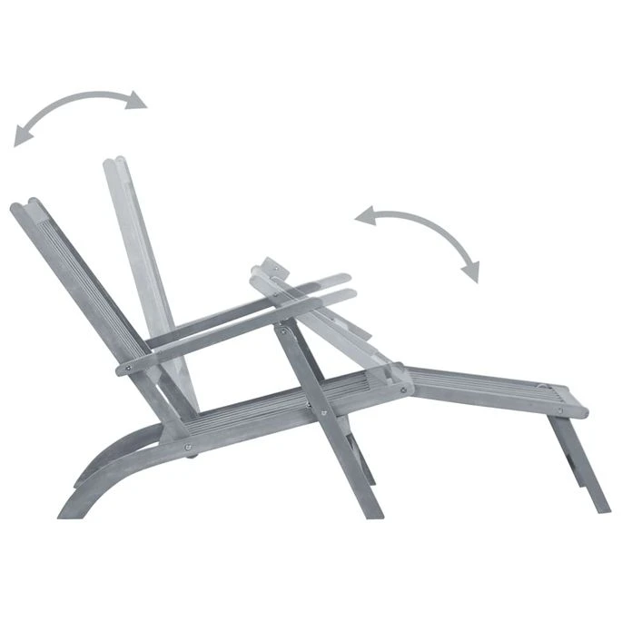 Chaise De Terrasse Avec Repose-pied Et Coussin Acacia Solide 15 – Image 4