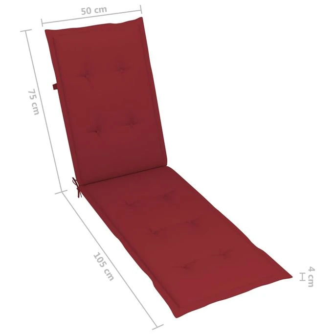 Chaise De Terrasse Avec Repose-pied Et Coussin Acacia Solide 23 – Image 12