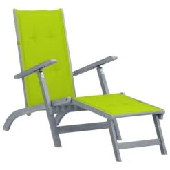 Chaise De Terrasse Avec Repose-pied Et Coussin Acacia Solide 25