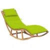 Chaise Longue à Bascule Avec Coussin Bois De Teck Solide 10