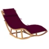 Chaise Longue à Bascule Avec Coussin Bois De Teck Solide 8