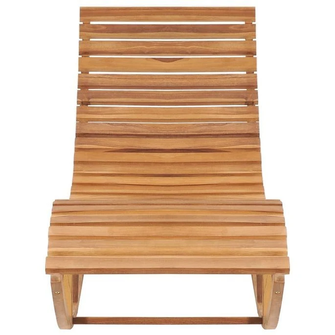 Chaise Longue à Bascule Avec Coussin Bois De Teck Solide 13 – Image 3