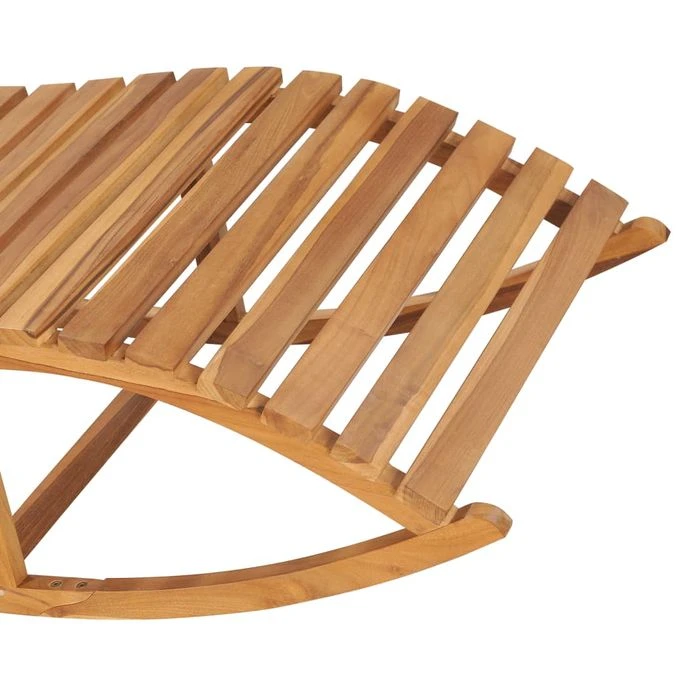 Chaise Longue à Bascule Avec Coussin Bois De Teck Solide 13 – Image 7