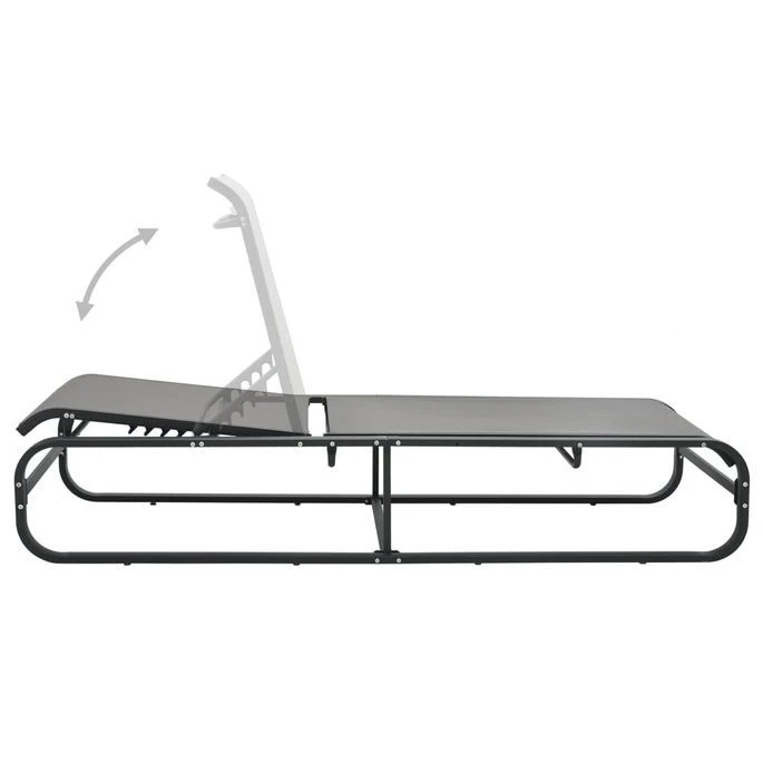 Chaise Longue Aluminium Et Textilène – Image 3