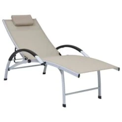 Chaise Longue Aluminium Textilène Crème