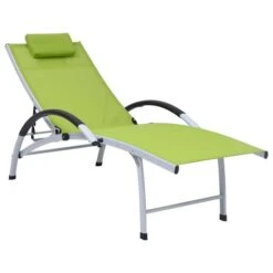 Chaise Longue Aluminium Textilène Vert