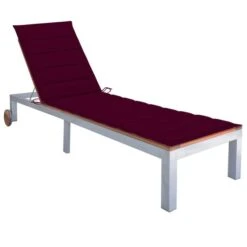 Chaise Longue Avec Coussin Bois D'acacia Et Acier Galvanisé 9