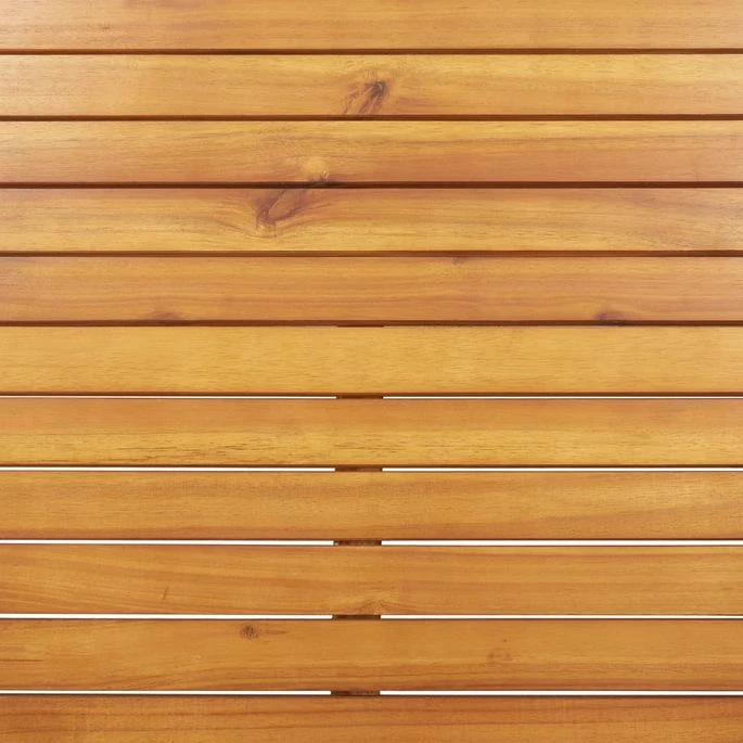 Chaise Longue Avec Coussin Bois D'acacia Et Acier Inoxydable – Image 8