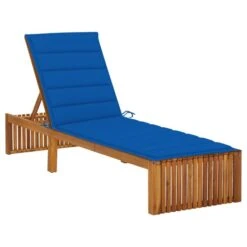 Chaise Longue Avec Coussin Bois D'acacia Solide 8