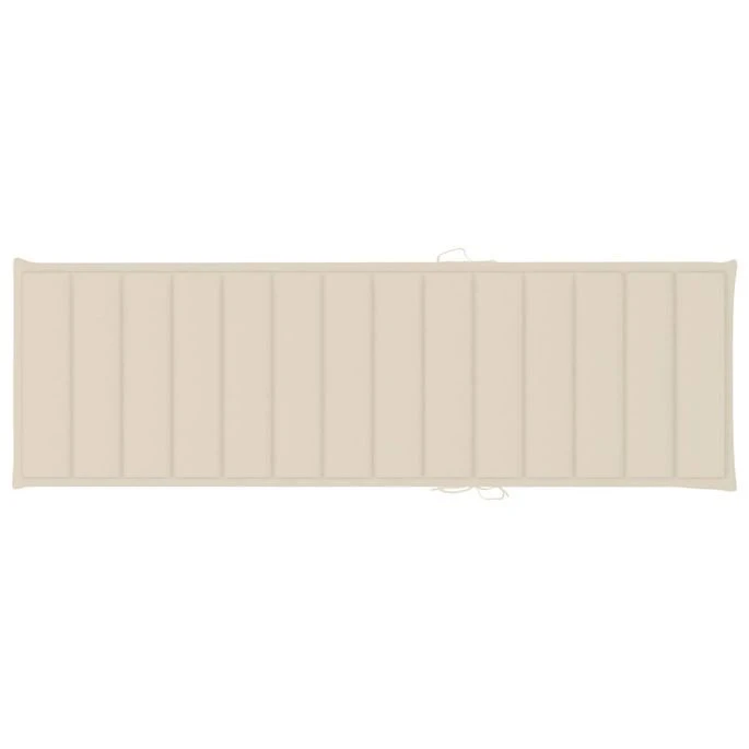 Chaise Longue Avec Coussin Crème Bois De Pin Imprégné 4 – Image 6