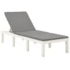 Chaise Longue Avec Coussin Plastique Blanc